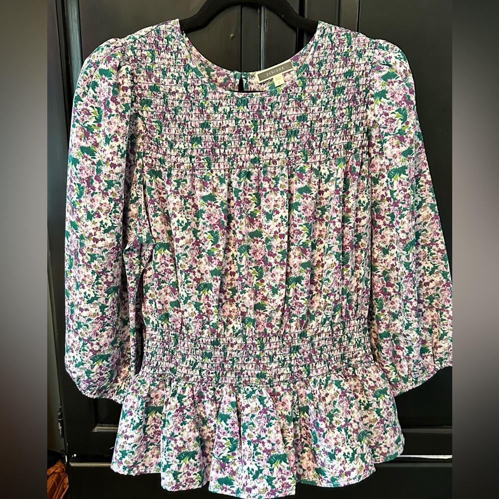 Floral print peplum top